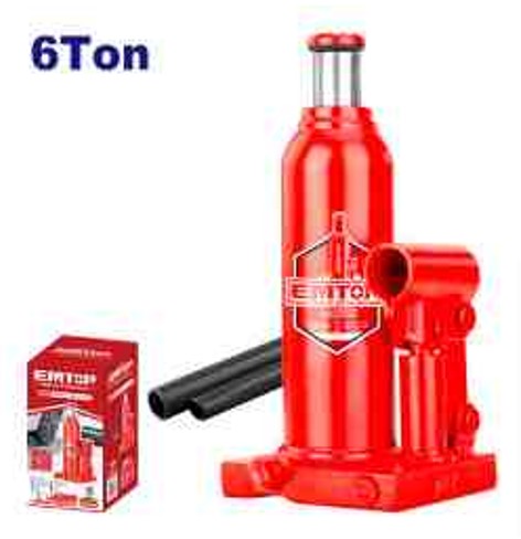 Professional 6Ton Hydraulic Bottle Jack - Safety Valve 210-410mm Height 4.1kg Weight Precision Lifting Tool Workshop Equipment Color Box